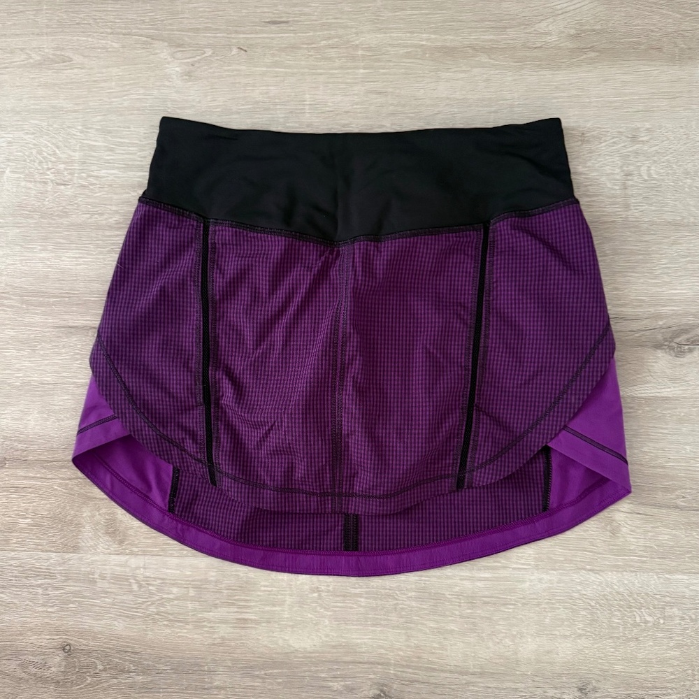 lululemon Women’s Purple & Black mini Athletic Skort Size 4 Tall